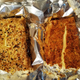 smoked cream cheese blocks with butter knife on aluminum foil